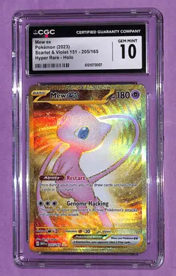 Pokemon Mew EX 205/165 Scarlet & Violet 151 Hyper Rare Card CGC 10 - Image 1