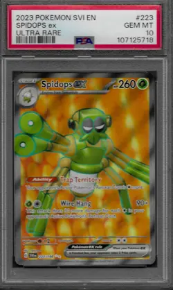 2023 Pokemon Spidops ex 223/198 SV01: Scarlet & Violet Base Set PSA 10 - Image 1