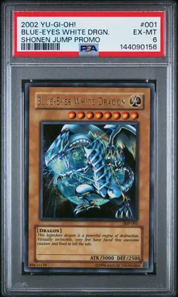 2002 YU-GI-OH! SHONEN JUMP PROMO #001 BLUE-EYES WHITE DRAGON PSA 6 - Image 1