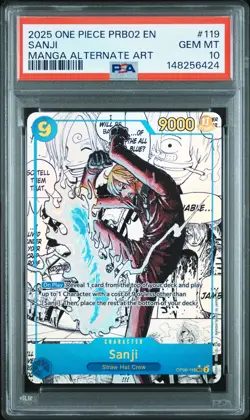 2025 ONE PIECE MANGA ALTERNATE ART PRB02-119 OP CARD THE BEST VOL 2 SANJI PSA 10 - Image 1