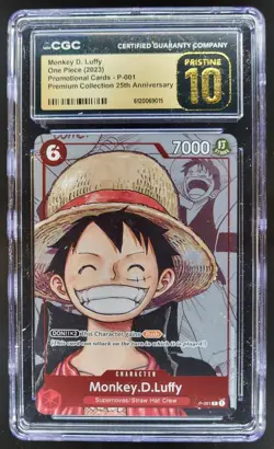 2023 ONE PIECE MONKEY D. LUFFY 25TH ANNIV PROMO P-001 CGC 10 PRISTINE C PT - Image 1