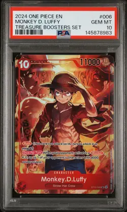 2024 ONE PIECE PROMOS TREASURE BOOSTERS SET #006 MONKEY D. LUFFY PSA 10 - Image 1