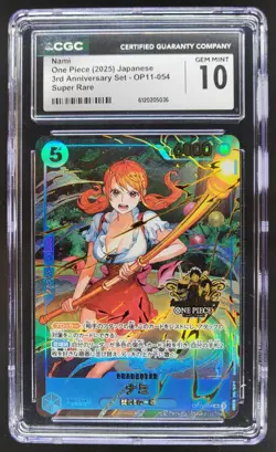 2025 ONE PIECE JAPANESE NAMI SUPER RARE 3RD ANNIV OP11-054 CGC 10 B PT - Image 1