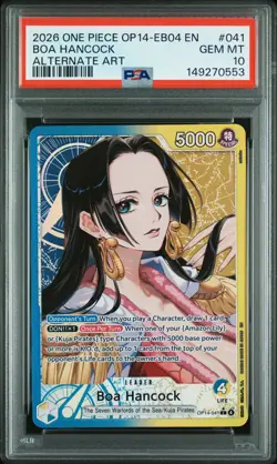2026 ONE PIECE OP14-EB04-THE AZURE SEA'S SEVEN ALTERNATE ART BOA HANCOCK PSA 10 - Image 1