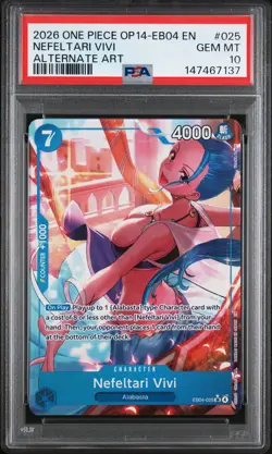 2026 ONE PIECE OP14-EB04-THE AZURE SEA'S SEVEN #025 NEFELTARI VIVI PSA 10 - Image 1
