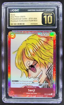 2023 One Piece Premium Collection FILM RED Edition Sanji CGC 10 Pristine A PT - Image 1