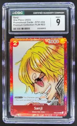 2023 One Piece Premium Collection FILM RED Edition Sanji #ST01-004 CGC 9 A PT - Image 1
