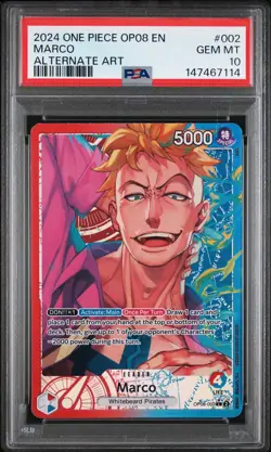 2024 ONE PIECE OP08-TWO LEGENDS ALTERNATE ART #002 MARCO PSA 10 - Image 1