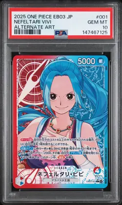 2025 ONE PIECE EB03 JAPANESE ALTERNATE ART #001 NEFELTARI VIVI PSA 10 - Image 1