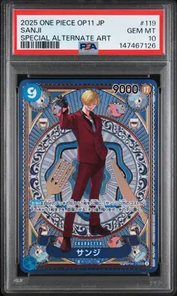2025 ONE PIECE JPN OP11-A FIST OF DIVINE SPEED #119 SANJI PSA 10 - Image 1