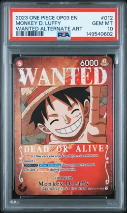 2023 ONE PIECE OP03-PILLARS OF STRENGTH #012 MONKEY D. LUFFY PSA 10 - Image 1