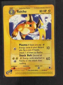 Pokemon Raichu Expedition Base Set 061/165 Rare Regular 2002 Card - Image 1