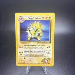 Pokemon TCG Lt. Surge's Jolteon Gym Challenge 28/132 Unlimited Rare Card DMG -g - Image 1