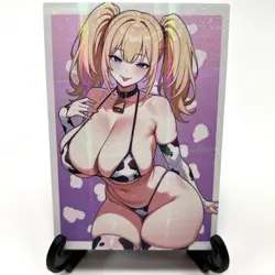 Grok Ani Sexy Hot Anime Waifu Cow Bikini Girl Doujin Lewd Goddess Story Art Card - Image 2