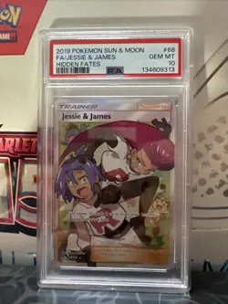 Pokemon TCG Jessie & James Trainer Full Art Ultra Rare Card 68/68 HF PSA 10 - Image 1