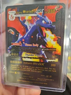 Shining Charizard GX Black Foil Fan Art Vinyl Textured Collector Pokemon Card - Image 2
