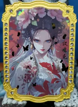 Boa Hancock One Piece Jewel Diamond Encrusted Gold Plated Metal Card Waifu - Image 2