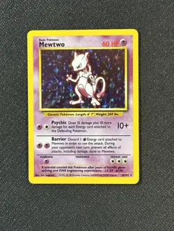 NM Mewtwo 10/102 Base Set Holo Rare Pokemon Card - Image 1