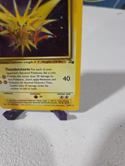 Zapdos 1999 Fossil 15/62 Holo Rare 80 MP Unlimited Vintage Pokemon Card#10 - Image 5