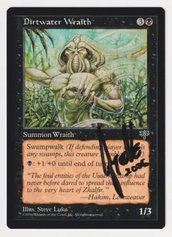 Signed Dirtwater Wraith Proof LP Mirage Artist Steve Luke 1996 WOTC MTG Magic AP - Image 1