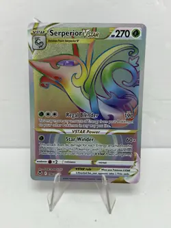 Pokemon Card - Serperior VSTAR Silver Tempest 196/195 Secret Rare Rainbow Holo - Image 1