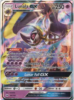 Lunala GX 66/149 Holo Rare GX Sun & Moon Pokemon NM - Image 1