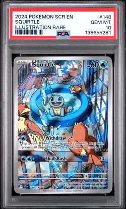 Pokemon Squirtle 148/142 Illustration Rare Stellar Crown PSA 10 GEM MINT - Image 1