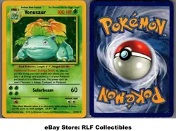 1999 Pokemon, Base Set, #15/102 Venusaur, Holo Rare (c) - Image 1
