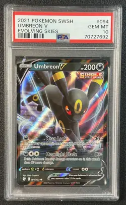 UMBREON V PSA 10 2021 POKEMON SWORD & SHIELD EVOLVING SKIES #094/203 GEM 692 - Image 1
