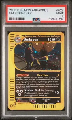 2003 POKEMON AQUAPOLIS #H29 UMBREON-HOLO PSA 9 - Image 1