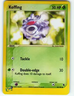Koffing - Reverse Holo - 34/109 EX Ruby & Sapphire - Pokemon TCG - 2003 - Image 1