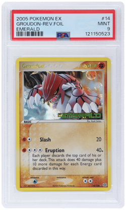 2005 Pokemon Ex Emerald Groudon Reverse Holo #14 PSA 9 - Image 1