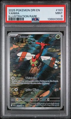 2025 POKEMON DRI EN-DESTINED RIVALS ILLUSTRATION RARE #183 YANMA PSA 9 - Image 1
