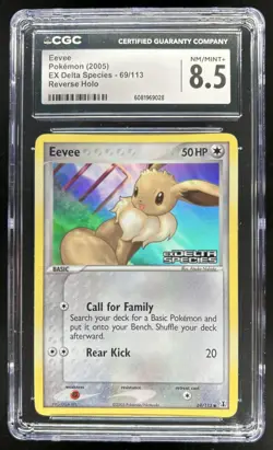 2005 Pokemon EX Delta Species Eevee Reverse Holo #69/113 CGC 8.5 - Image 1