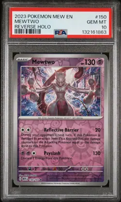 2023 POKEMON MEW EN-151 REVERSE HOLO #150 MEWTWO PSA 10 - Image 1