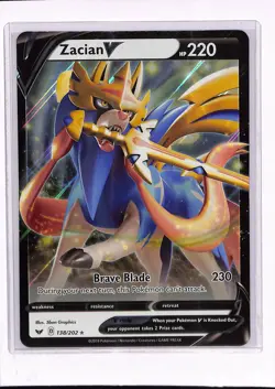 2020 Pokemon Sword & Shield Zacian V Galar Collection Jumbo #138/202 (d) - Image 1