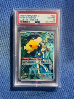2025 POKEMON DRI EN-DESTINED RIVALS ILLUSTRATION RARE MISTY'S PSYDUCK PSA 10 - Image 1