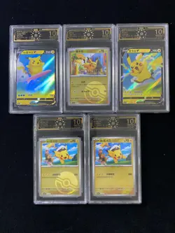 2025 Pokemon S-CHN Poke Ball CSV3C 044/130 C Pikachu OCD 10 Pristine Lot*5 JL89 - Image 1