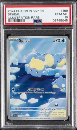 2024 POKEMON SSP EN-SURGING SPARKS ILLUSTRATION RARE #199 SPHEAL PSA 10 - Image 1