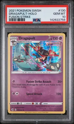 2021 POKEMON SWORD & SHIELD FUSION STRIKE #130 DRAGAPULT-HOLO PSA 10 - Image 1