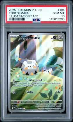 2025 POKEMON PFL EN-PHANTASMAL FLAMES ILLUSTRATION RARE #104 TOGEDEMARU PSA 10 - Image 1