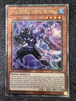 Yugioh Evil HERO Toxic Bubble SUDA-EN001 Quarter Century Secret Rare 1st Ed NM - Image 1