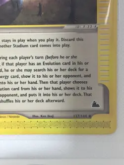 Pokemon Mystery Zone Trainer-Stadium Skyridge 137/144 Regular Uncommon 2003 Card - Image 5