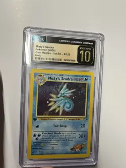 Misty's Seadra Gym Heroes 1st Edition Holo CGC 10 9/132 Holo Rare Pokemon Card - Image 1