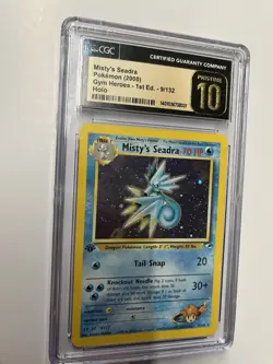 Misty's Seadra Gym Heroes 1st Edition Holo CGC 10 9/132 Holo Rare Pokemon Card - Image 2