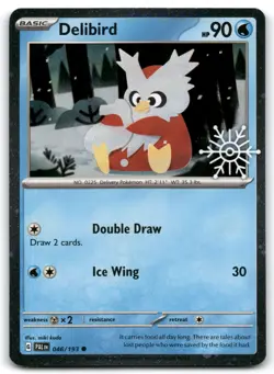 Delibird 46/193 (Holiday Calendar) Stamped Card NM Pokemon TCG - Image 1