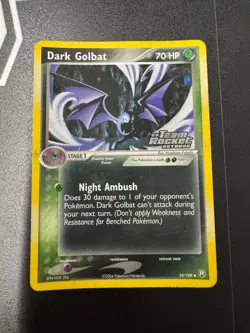Pokemon Dark Golbat EX Rocket Returns Stamped Reverse Ultra Rare Holo Card - Image 1
