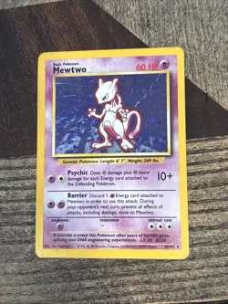 Pokemon TCG Mewtwo Base Set 10/102 Unlimited Holo Rare Card - Image 1