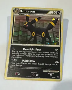Umbreon 10/90 HGSS Undaunted Cracked Ice Holo Card LP - Image 2