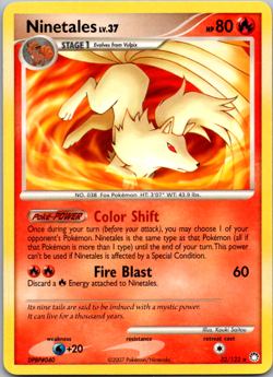Ninetales 32/123 Mysterious Treasures Rare LP Pokemon Card - Image 1